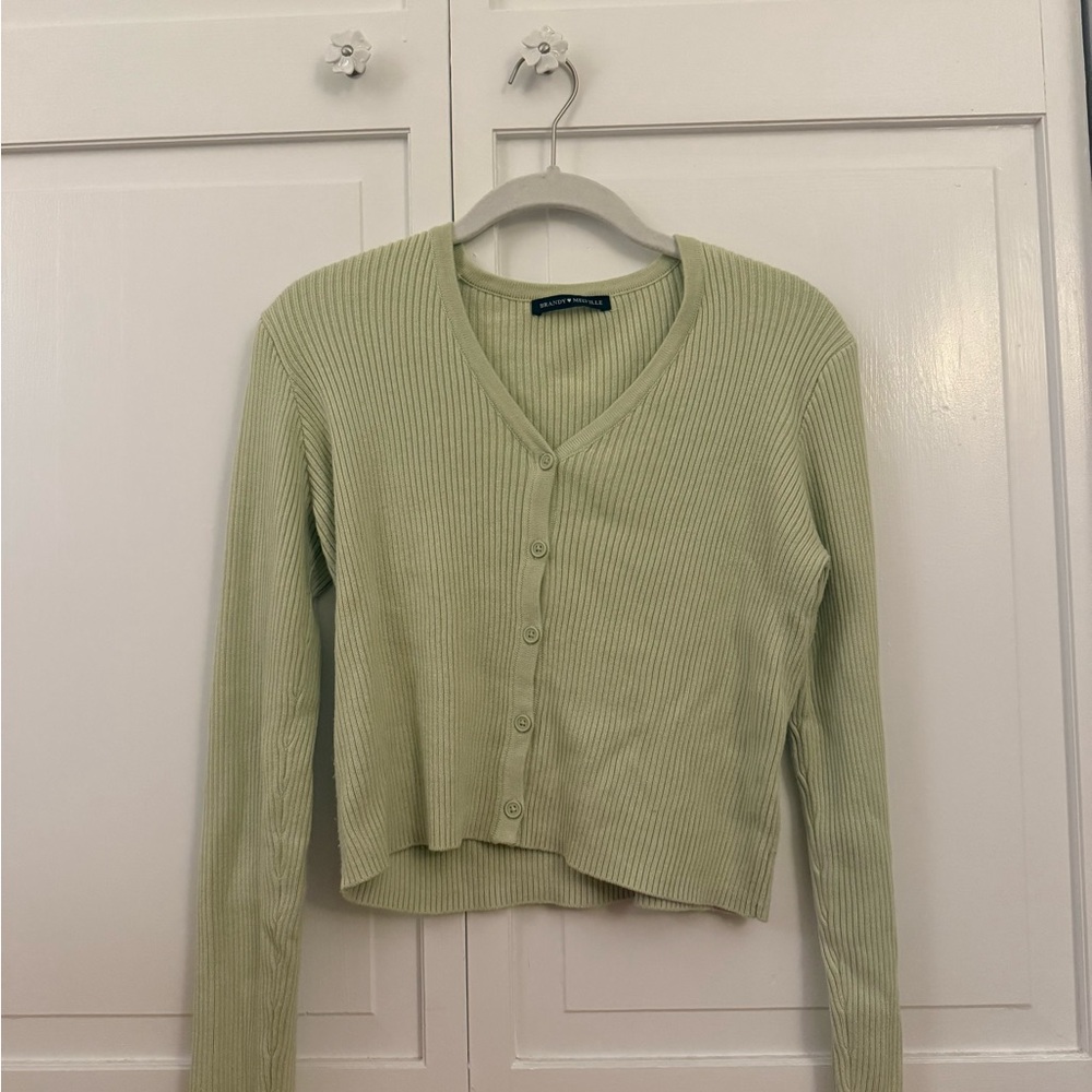 Brandy Melville Green Knit Cardigan